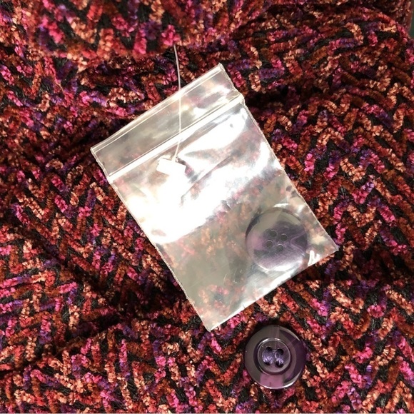 NEW - LIZ BAKER Pink, Purple, Orange Chenille Tweed Button Front Blazer Size 8 - Picture 5 of 5